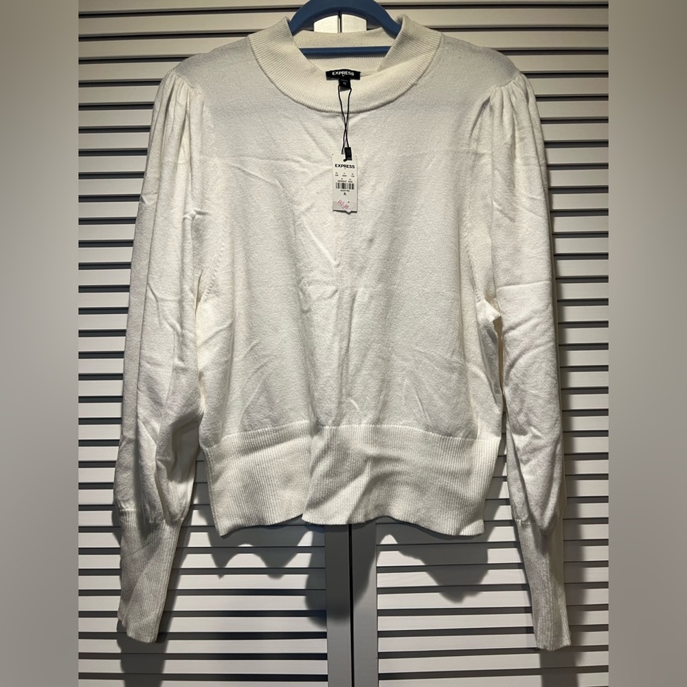 EXPRESS Crop Sweated, White, XL